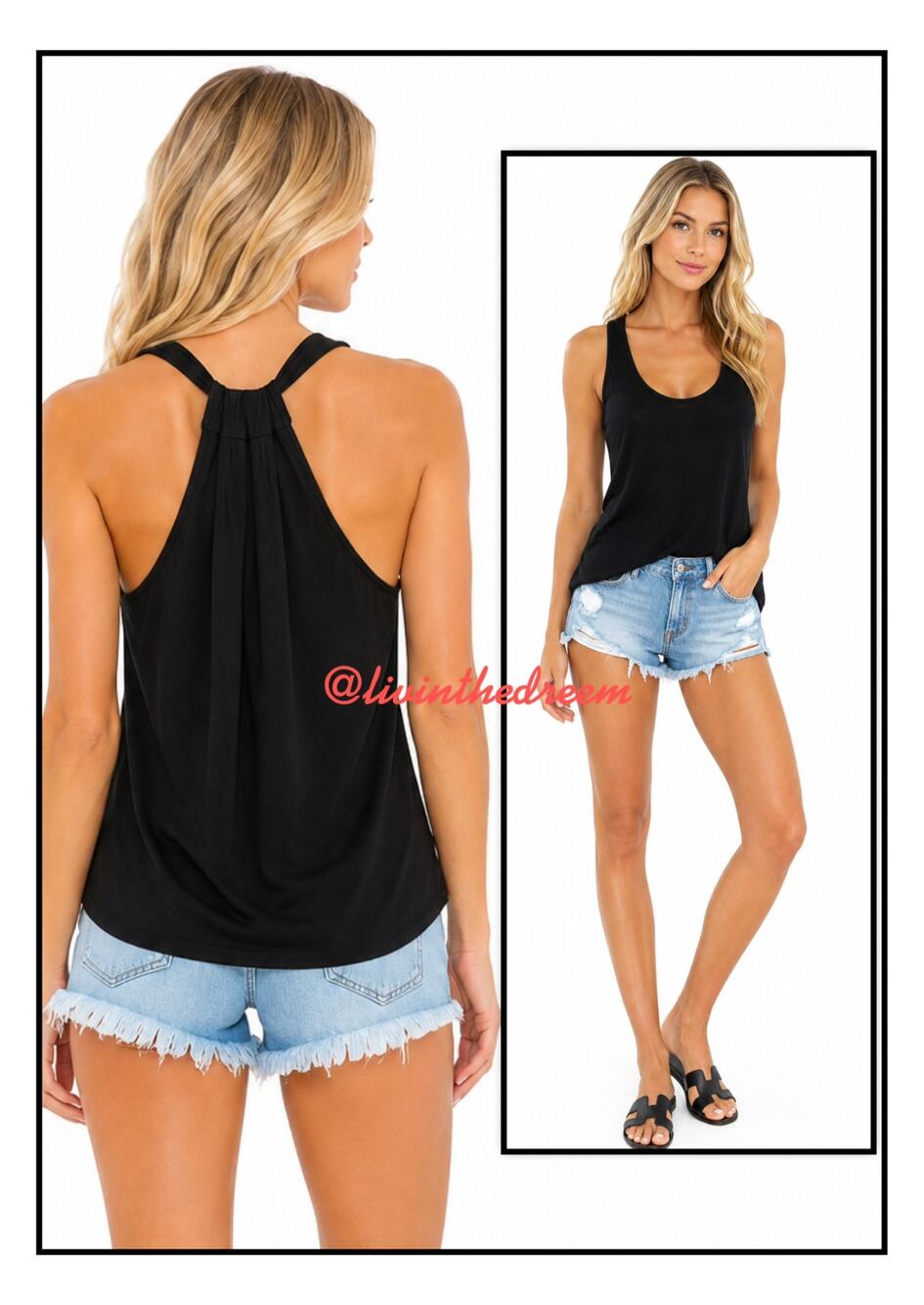 Splendid Racerback Solid Black Tank Top Super Soft SZ S $98